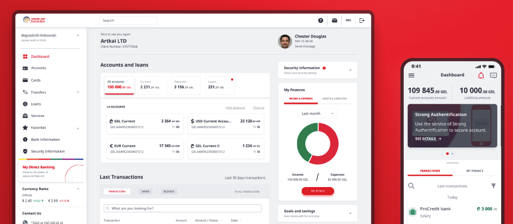 bank dashboard